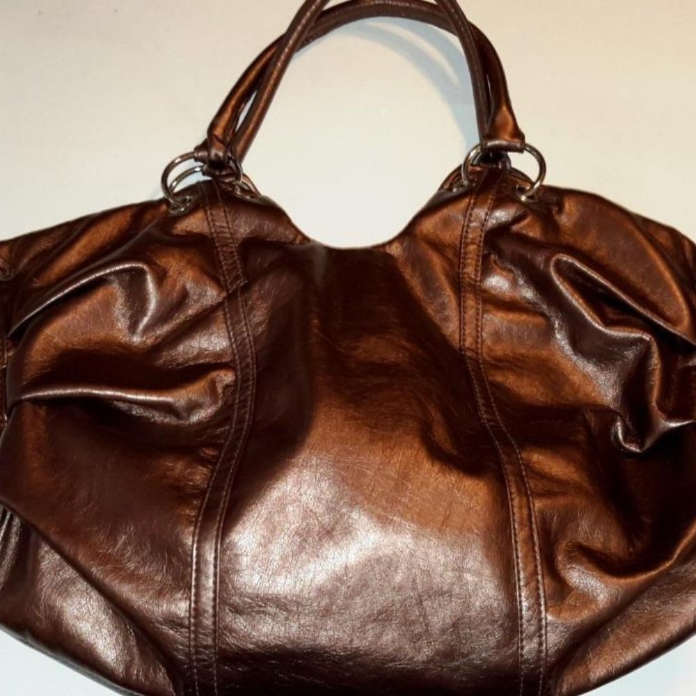GIANNINI GENUINE FAUX LEATHER BRONZE / COPPER HANDBAG